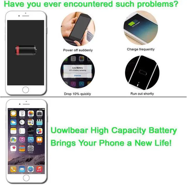 Alt view image 5 of 6 - uowlbear 2600mAh Replacement Battery for iPhone 6 A1549 A1586 A1589 with Complete Replacement Kits - High Capacity