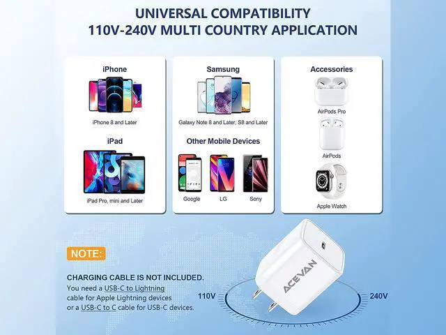 Alt view image 4 of 7 - iPhone 13 Charger, USB C Charger Block PD 3.0 Fast Charger, 20W Power Delivery USB C Wall Charger for iPhone 13 12 11 Pro Max XS XR X 8 Plus iPad Pro AirPods Pro Galaxy S20 10 9 Note 20 10 9 and More
