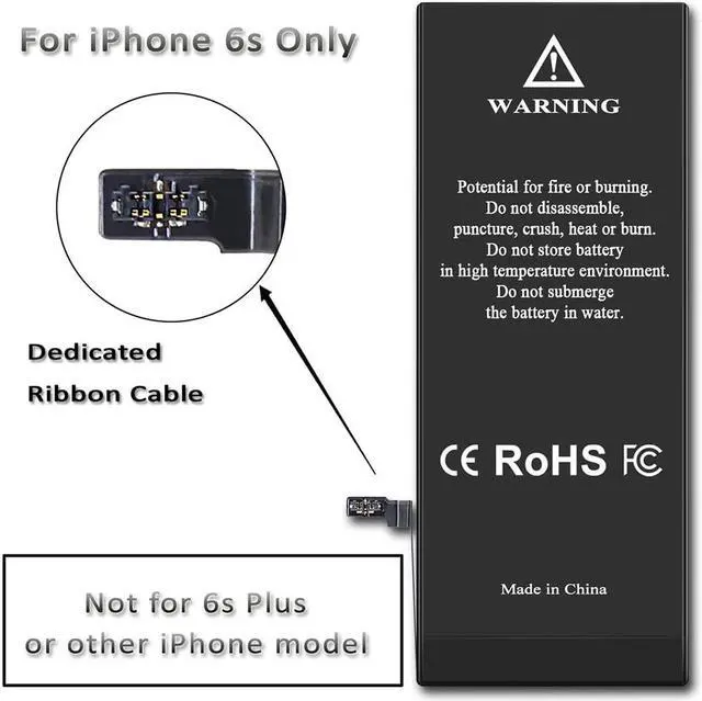 Alt view image 6 of 7 - 2900mAh Battery for iPhone 6s, uowlbear Replacement Battery for A1688 A1633 A1700 with Complete Replacement Kits, 2 Set Adhesive Strips and Seals -0 Cycle High Capacity