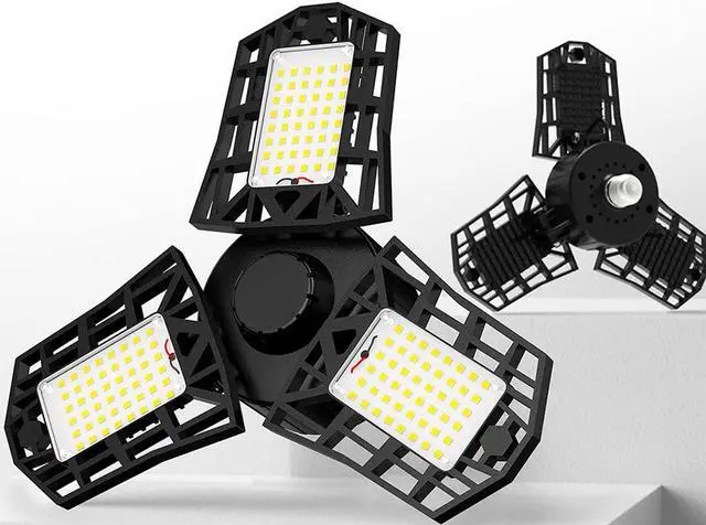 Main image of SUNZOS 1pc 60W 8000LM 6500K Deformable LED Garage Light With 3 Adjustable Multi-Position LED Panels Light For Garage Workshop Basement Supermarket Warehouse