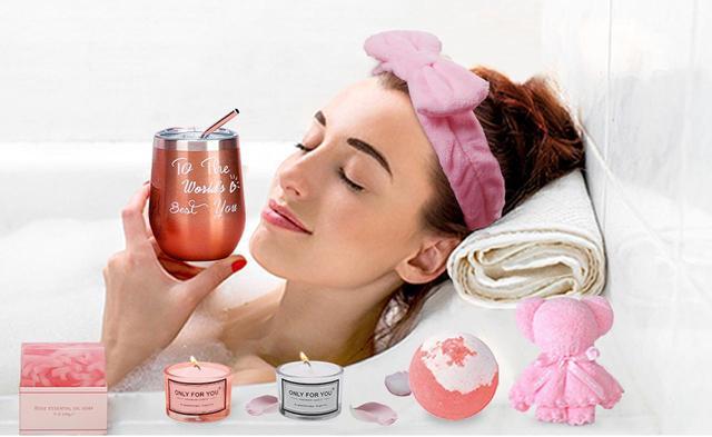 Alt view image 4 of 6 - Best Birthday Gifts for Women, Relaxing Spa Gift for Women, Perfect Christmas Gift Basket, Unique Happy Birthday Bath Set Gift Box for Her Mom Sister Best Friend