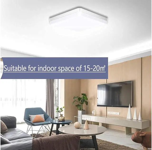 Alt view image 6 of 7 - LED Ceiling Light 36W 3240lm 4000K 9Inch Square LED Flush Mount Ceiling Lighting Fixture for Kitchen, Bedroom, Living Room, Utility Laundry Closet Room Natural White