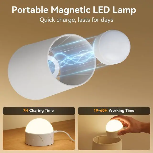 Alt view image 3 of 7 - Ouyulong Battery Operated Wall Sconces Set of 2, Wireless Rechargeable Dimmable Wall Light with RGB Bulb and Remote for Bedroom, Living Room, Hallway (Gold)