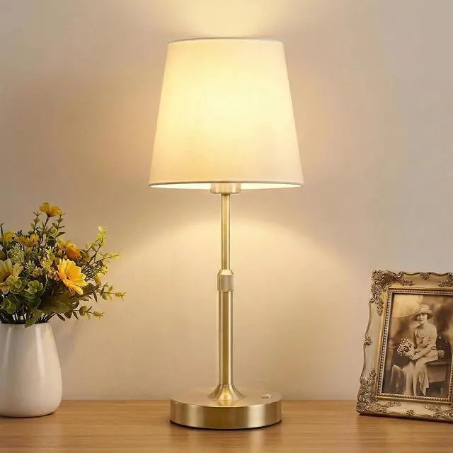 Main image of CHARYJOD Cordless LED Table Lamp, 5200mAh Portables Rechargeable Battery Desk Lamp, Touch Bedside Lamp with Fabric Shade, Stepless Dimmable Light for Bedroom, Dining Room, Patio, Balcony