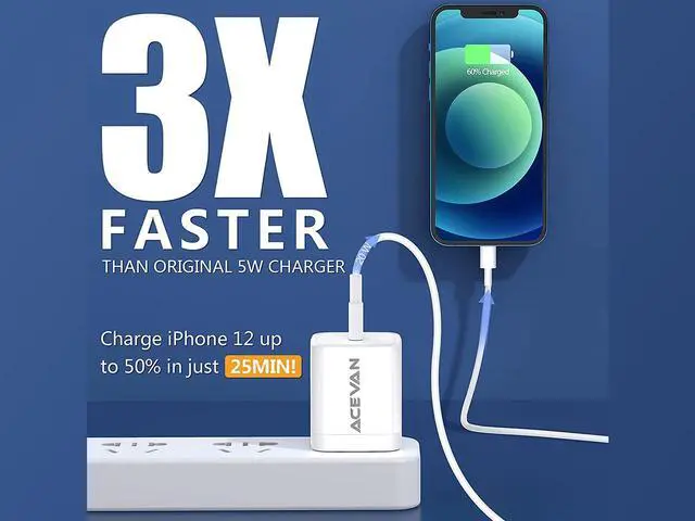 Alt view image 2 of 7 - iPhone 13 Charger, USB C Charger Block PD 3.0 Fast Charger, 20W Power Delivery USB C Wall Charger for iPhone 13 12 11 Pro Max XS XR X 8 Plus iPad Pro AirPods Pro Galaxy S20 10 9 Note 20 10 9 and More