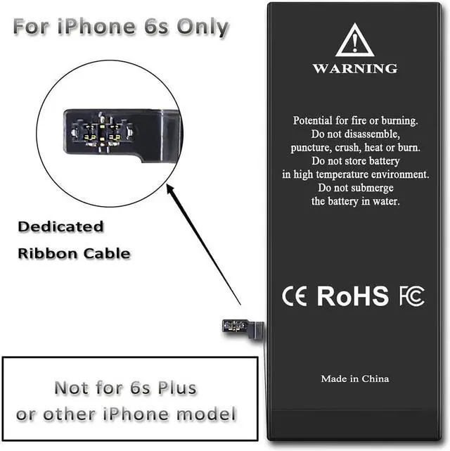 Alt view image 6 of 7 - Battery for iPhone 6s, uowlbear 2900mAh Replacement Battery for iPhone A1688 A1633 A1700 with Complete Replacement Kits, Two Set Adhesive Strips and Seal -High Capacity 3 Year Warranty