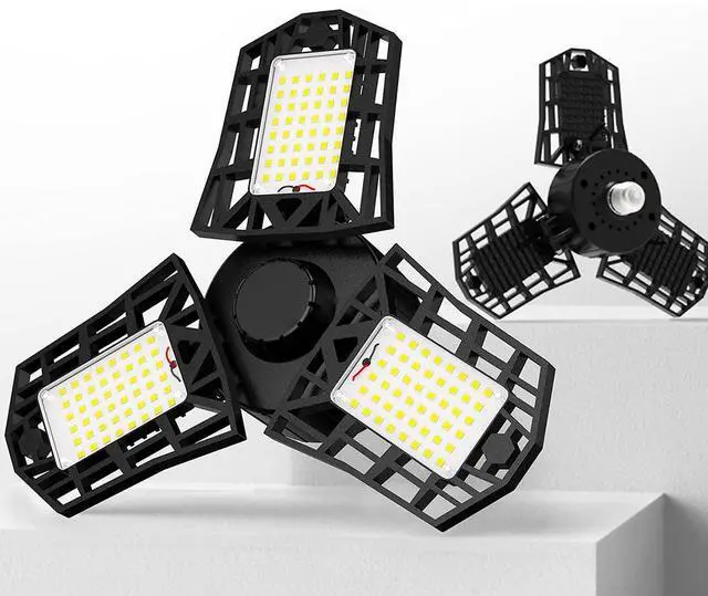 Main image of SUNZOS 1PC 60W 8000LM 6500K Deformable LED Garage Light With 3 Adjustable Multi-Position LED Panels Light For Garage Workshop Basement Supermarket Warehouse