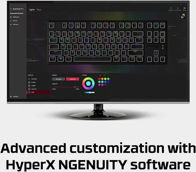 Alt view image 5 of 7 - HyperX Alloy Origins Core-Tenkeyless Mechanical Gaming Keyboard, HyperX Aqua - RGB LED Backlit
