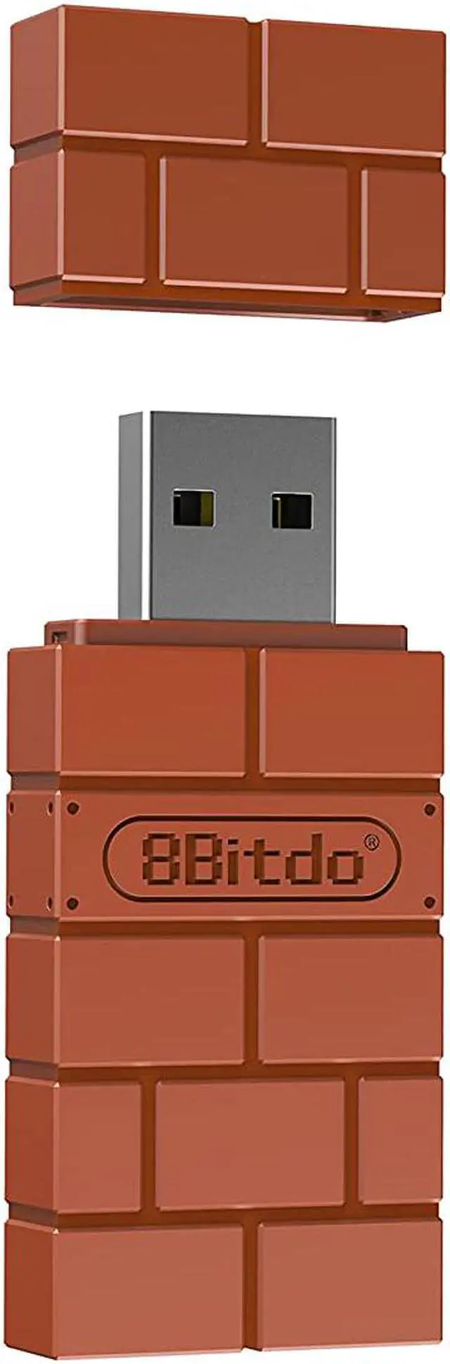 Alt view image 2 of 7 - 8Bitdo Wireless USB Adapter Bluetooth Receiver for Nintendo Switch, Windows PC, Mac & Raspberry Pi - for PS5, PS4, Xbox One Bluetooth Controller and More & Type-C OTG Cable - Brown