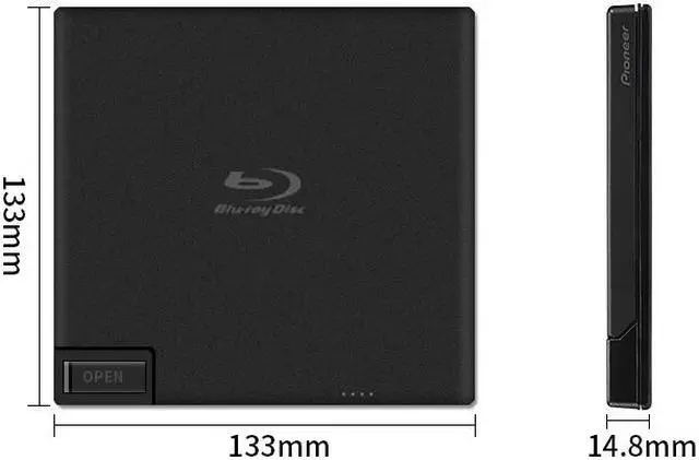 Alt view image 6 of 7 - Pioneer USB 3.0 Slim Portable BD/DVD/CD Burner Model BDR-XD07B