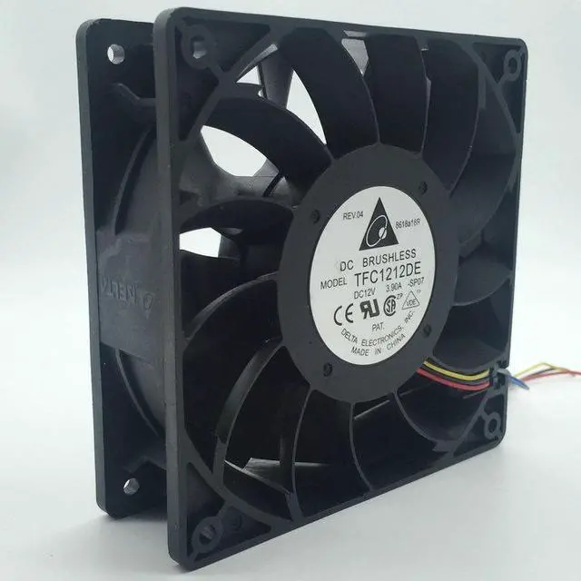 Alt view image 6 of 6 - Original Delta TFC1212DE 12cm PWM Case Fan - 120mm DC 12V 3.9A - Dual Ball - Super Air Automobile Pressurization Serve Cooling Fan - Ethereum Mining ETH
