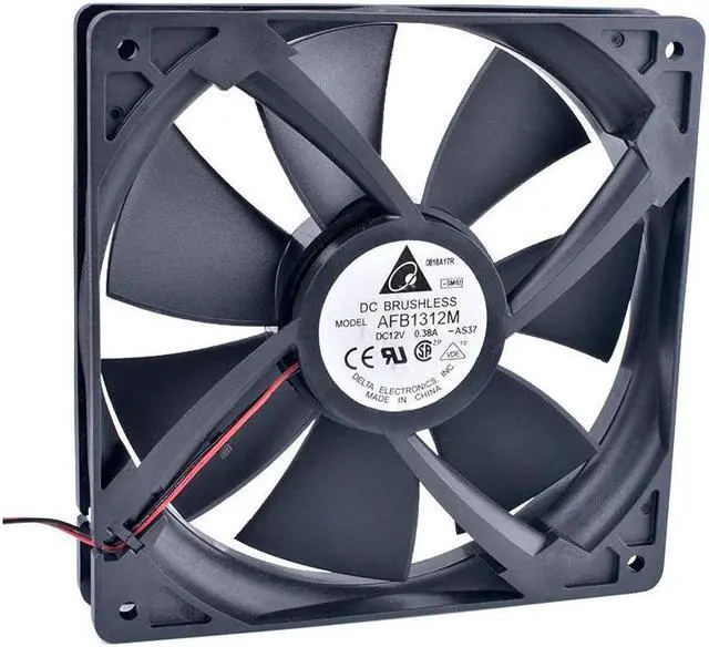 Alt view image 4 of 4 - Original Delta 13525 AFB1312M 13.5cm Silent Case Fan - 135mm DC 12V 0.38A 2 Wire Double Ball Bearing Cooling Fan