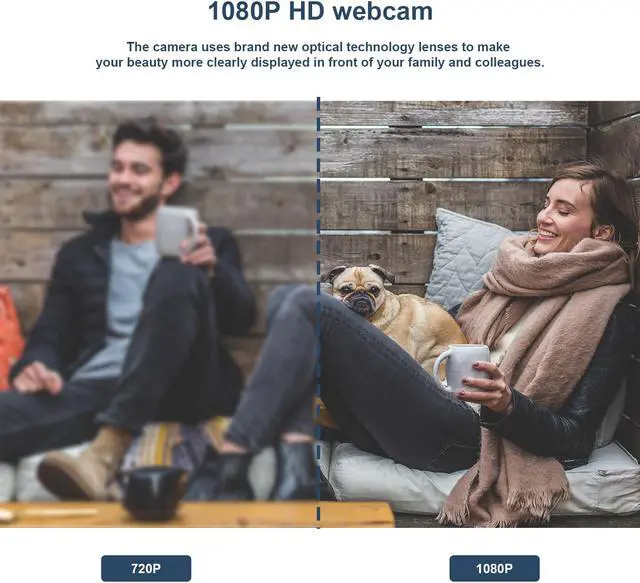 Alt view image 2 of 6 - Full HD Webcam 1080P with Microphone Auto-Focus HD Camera Webcam for Video Chat and Recording Skype, Zoom, Compatible with PC/Mac/Laptop/MacBook