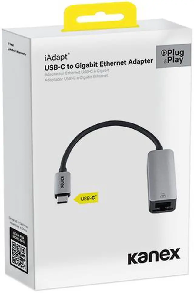 Alt view image 7 of 11 - Kanex KU3CGBT USB-C to Gigabit Ethernet Adapter