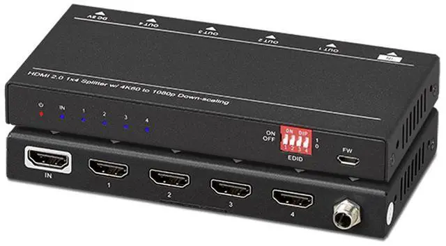 Alt view image 10 of 20 - KanexPro - SP-1X4SL18G - KanexPro UltraSlim 4K HDMI 1X4 Splitter w/ 4:4:4 Color Space & 18G - 4096 x 2160 - 32.81 ft