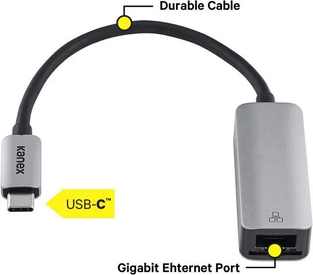 Alt view image 9 of 11 - Kanex KU3CGBT USB-C to Gigabit Ethernet Adapter