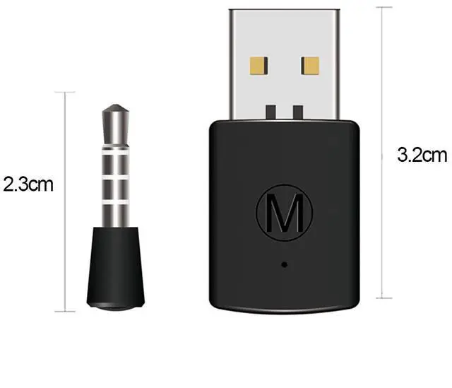 Alt view image 7 of 7 - Bluetooth Receiver Wireless Headset Headphone Adapter with Mic Bluetooth 4.0 Dongle USB Adapter USB Dongle for PS4 Black