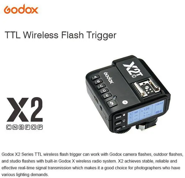 Alt view image 6 of 7 - Godox X2T-C TTL 2.4G BT Transmitter Trigger For Canon Camera Speedlite Studio Camera Flash Video Light TT685C V860II-C V850II AD200 AD300Pro AD100Pro