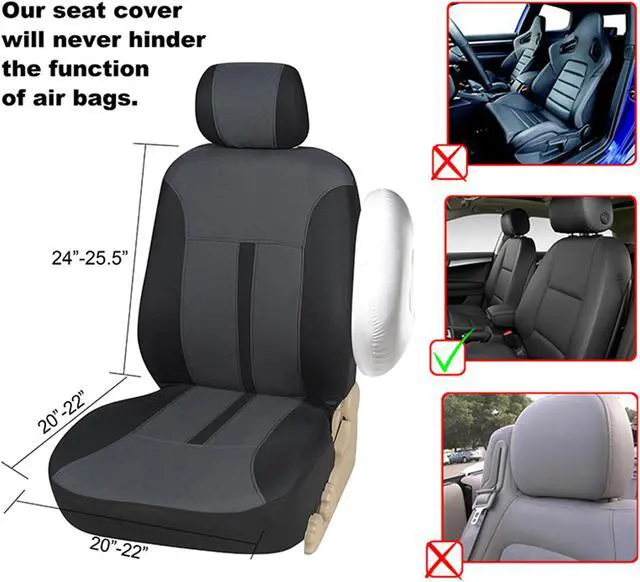 Alt view image 4 of 4 - Pair of fabric car seats covers -front seats only