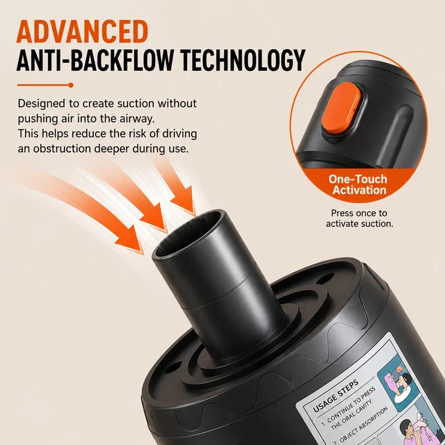 Alt view image 5 of 7 - Portable Anti-Choking Airway Suction Rescue Device *One-Hand Operation*