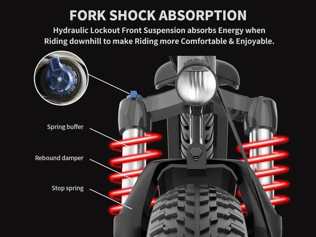 Alt view image 6 of 7 - AOSTIRMOTOR Electric Bike S18 with 750W Brushless Motor,  48V 15AH Removable Battery, 26" * 4" Fat Tire Mountain Bike, Shimano 7 Speed, 3 Riding Modes, LCD Display w/Rear Rack