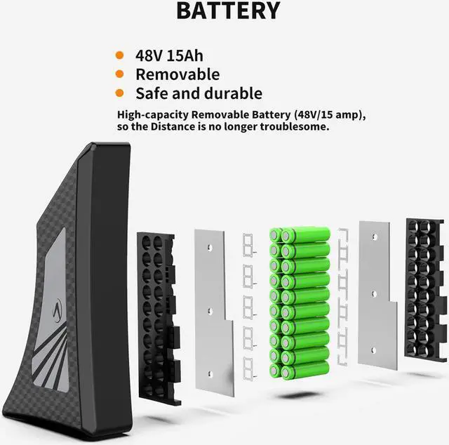 Alt view image 3 of 7 - AOSTIRMOTOR Electric Bike S18-1500W  with 1500W Brushless Motor,  48V 15AH Removable Lithium Battery, 26" * 4" Fat Tire Mountain Bike, Shimano 7-Speed, Suspension Fork, Up To 30MPH w/Rear Rack