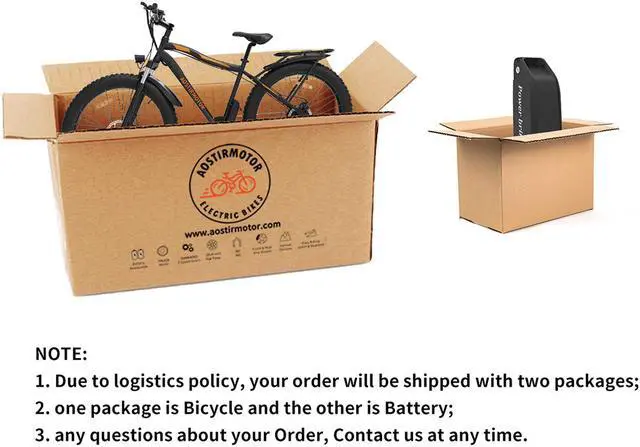 Alt view image 7 of 7 - AOSTIRMOTOR S07-B 750W Electric Bicycle, 26" * 4" Fat Tire, 48V 13AH Removable Lithium Battery, Max Speed 28MPH, Shimano 7-Speed, Front Fork Suspension(Black)