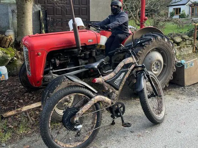 Alt view image 7 of 7 - AOSTIRMOTOR Electric Bike S18-1500W  with 1500W Brushless Motor,  48V 15AH Removable Lithium Battery, 26" * 4" Fat Tire Mountain Bike, Shimano 7-Speed, Suspension Fork, Up To 30MPH w/Rear Rack