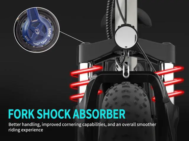 Alt view image 4 of 7 - AOSTIRMOTOR Electric Bike S07-G with 750W motor , 26" * 4" Fat Tire, 48V 13AH Removable Lithium Battery, Max Speed 28MPH, Shimano 7-Speed, Front Fork Suspension(White)