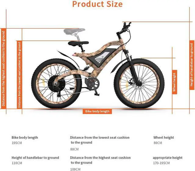 Alt view image 7 of 7 - AOSTIRMOTOR S18-1500W Electric Bike with 1500W Motor, 26" * 4" Fat Tire, 48V 15AH Removable Lithium Battery, Shimano 7-Speed, Suspension Fork, Up To 30MPH