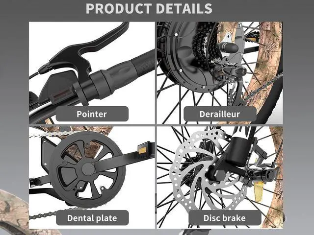 Alt view image 6 of 7 - AOSTIRMOTOR S18-1500W Electric Bike with 1500W Motor, 26" * 4" Fat Tire, 48V 15AH Removable Lithium Battery, Shimano 7-Speed, Suspension Fork, Up To 30MPH