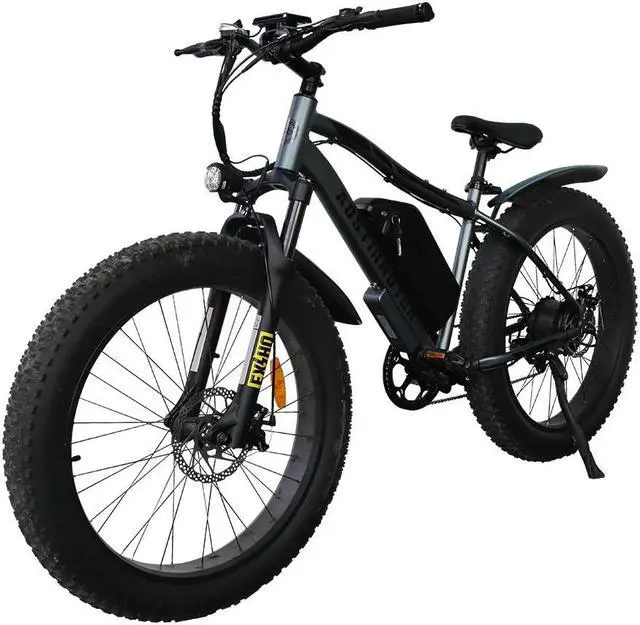 AOSTIRMOTOR INC S07-MAX 1000W Electric Bike, 26" * 4" Fat Tire, 48V 20AH Removable Lithium Battery,Shimano 7-Speed, Front Fork Suspension(GRAY)