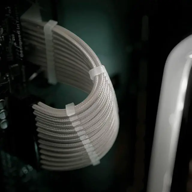 Alt view image 3 of 7 - KOZYFOX Sleeve Extension Power Supply Cable Custom Mod Braided Cable Kit with Combs, 18AWG ATX, 1 x 24P (20+4), 2 x 8P (4+4) CPU, 2 x 8P (6+2) GPU Set, 11.8 inch/30cm - White