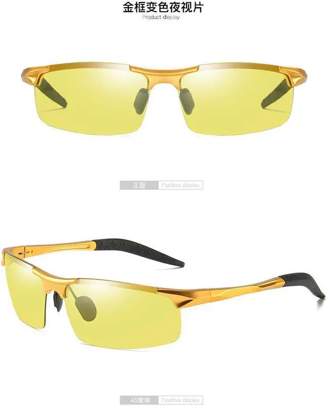 Alt view image 3 of 6 - KH Change Color Day and Night Photochromic Sunglasses Men Women Titanium polarized Sun Glasses Chameleon Driving
