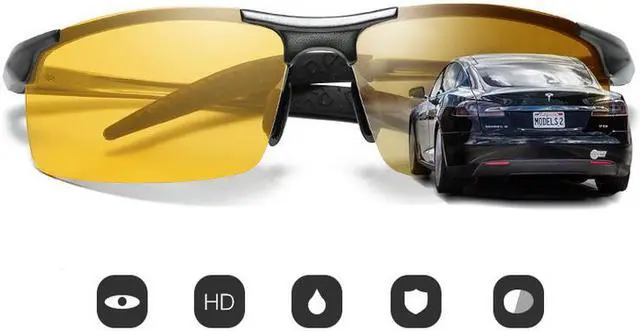 Alt view image 2 of 6 - KH Change Color Day and Night Photochromic Sunglasses polarized Sun Glasses Driving Glasses