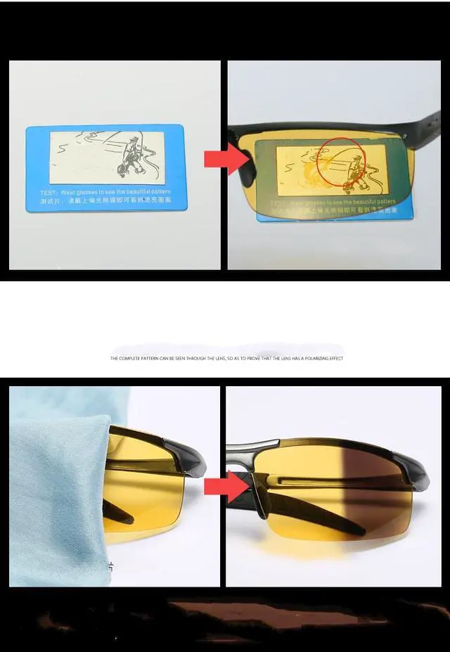 Alt view image 6 of 6 - KH Change Color Day and Night Photochromic Sunglasses polarized Sun Glasses Driving Glasses