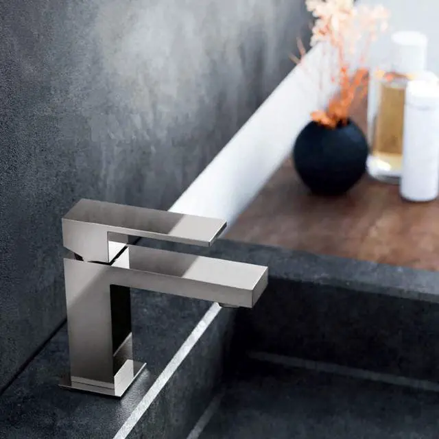 Alt view image 5 of 7 - Bathroom Faucet Brushed Nickel Modern, Single Hole Bathroom Sink Faucet with Pop Up Drain Assembly, Leadfree Solid Brass Alwen bathroom faucet