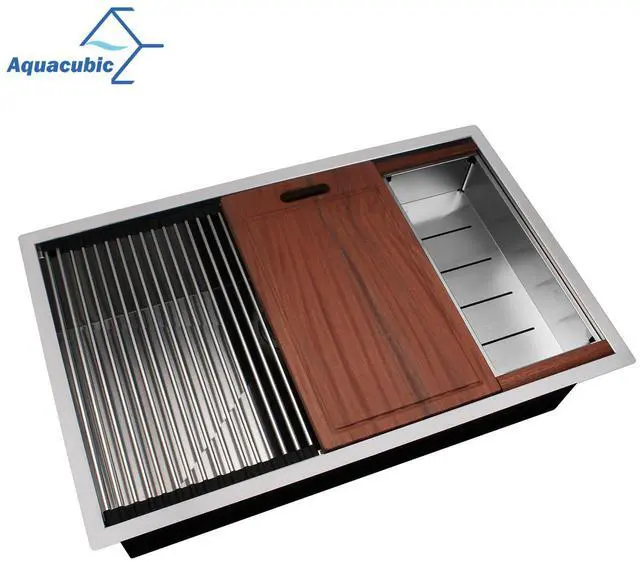 Alt view image 7 of 7 - 30X19 inch Workstation Ledge kitchen Sink Undermount Kitchen Sink 304 Stainless Steel Single Bowl