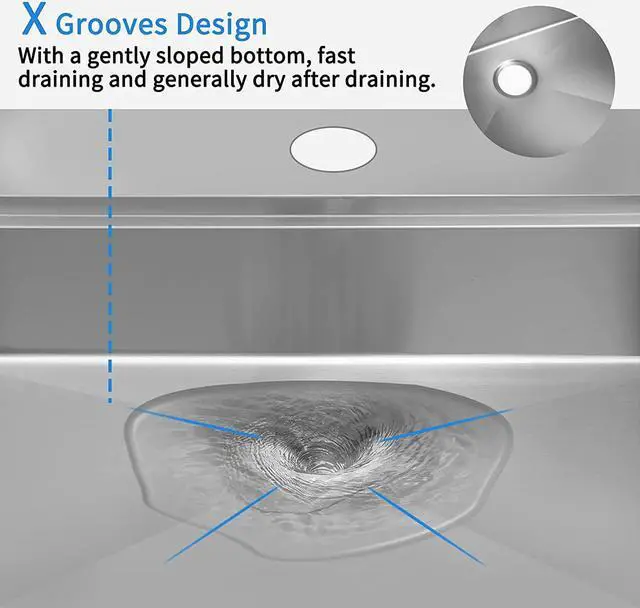 Alt view image 2 of 7 - 33 inch Topmount Drop in Workstation Ledge Kitchen Sink Single Bowl Stainless Steel 18 Gauge TIght Radius Sink