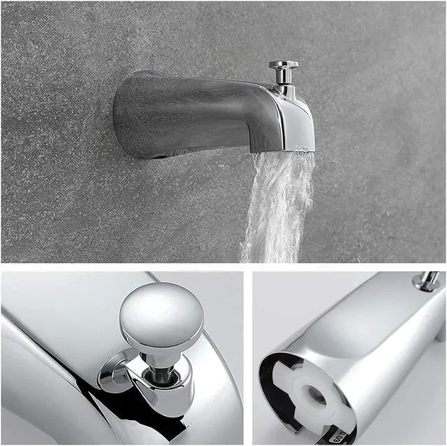 Alt view image 5 of 7 - Shower Faucets Sets Chrome, Tub and Shower Trim Kit with Pressure Balance Valve, Single Handle Trim Kit with 4 Inch Shower Head, Tub Spout with Diverter