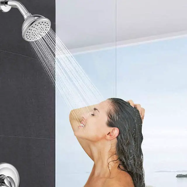 Alt view image 2 of 7 - Shower Faucets Sets Chrome, Tub and Shower Trim Kit with Pressure Balance Valve, Single Handle Trim Kit with 4 Inch Shower Head, Tub Spout with Diverter