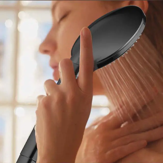 Alt view image 6 of 7 - High Pressure Handheld Shower Head, Powerful Shower Spray, Ionic Shower Head, Filtered Shower Head for Hard Water, Matte Black Hand Held Shower Head with 3 Spray Modes