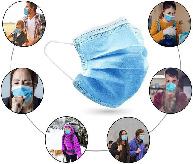 Alt view image 9 of 9 - 50 pcs 3 Layer Disposable Face Masks