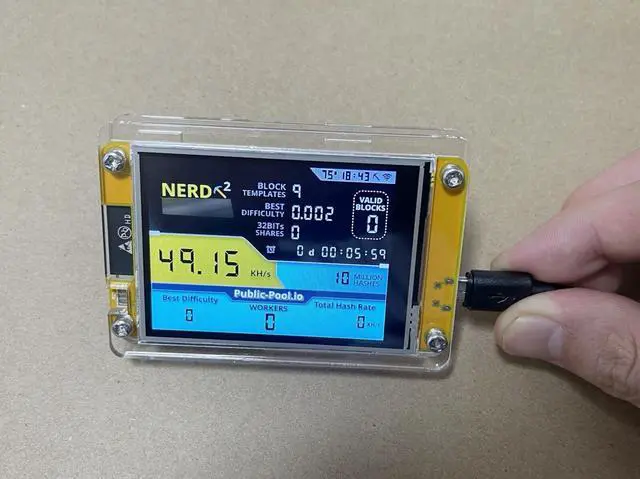 Alt view image 2 of 6 - Bitcoin Solo Lottery Miner Lilygo NerdMiner V2 Bitcoin Nerd Miner T Display S3 54KH/S Nerd miner btc lottery miner 2.8" Display with Case