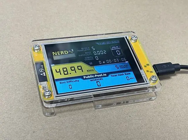 Alt view image 6 of 6 - Bitcoin Solo Lottery Miner Lilygo NerdMiner V2 Bitcoin Nerd Miner T Display S3 54KH/S Nerd miner btc lottery miner 2.8" Display with Case