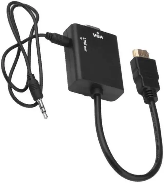 Alt view image 5 of 6 - Male to Female HDMI-compatible to VGA Digital Analog Video Audio Cable Adapter 1080P 720P 480P For PS4 PC HDTV Display Projector