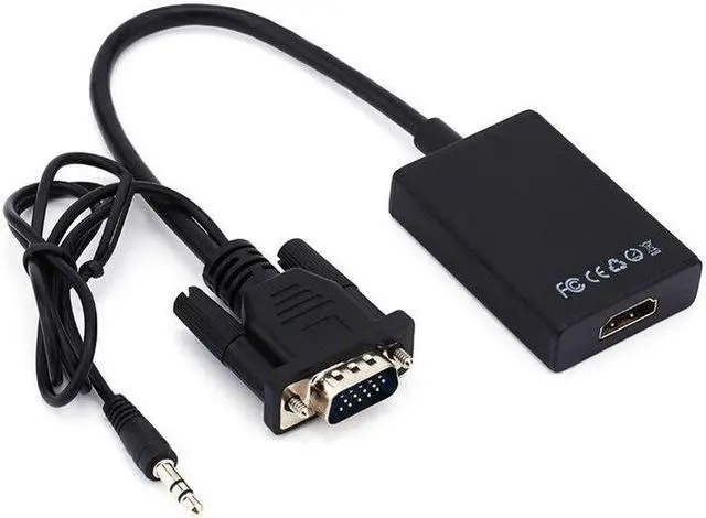 Main image of VGA Male to HDMI-compatible Female 1080P HD Converter Adapter 3.5mm Audio TV AV HDTV PC Video VGA2HDTV For PC Laptop Projector