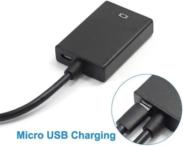 Alt view image 4 of 6 - VGA Male to HDMI-compatible Female 1080P HD Converter Adapter 3.5mm Audio TV AV HDTV PC Video VGA2HDTV For PC Laptop Projector