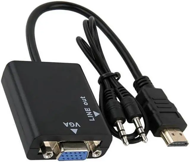 Alt view image 2 of 6 - Male to Female HDMI-compatible to VGA Digital Analog Video Audio Cable Adapter 1080P 720P 480P For PS4 PC HDTV Display Projector