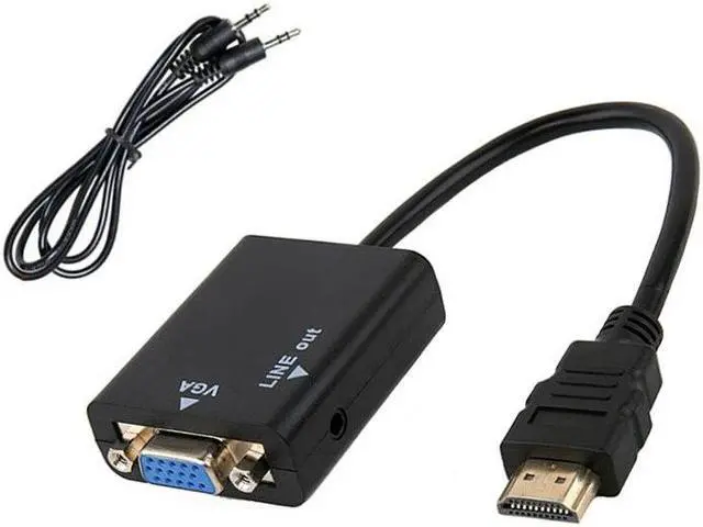 Alt view image 3 of 6 - Male to Female HDMI-compatible to VGA Digital Analog Video Audio Cable Adapter 1080P 720P 480P For PS4 PC HDTV Display Projector